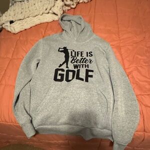 Gray Golf-Themed Men's Hoodie